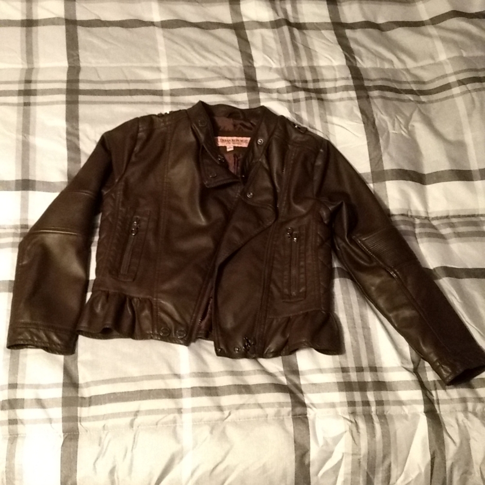 Brown Urban Republic faux leather jacket. Size 10-12